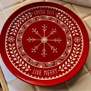 Hallmark Red and White Holiday Plate